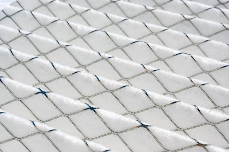 Selective focus on section of a new white and clean residential air filter